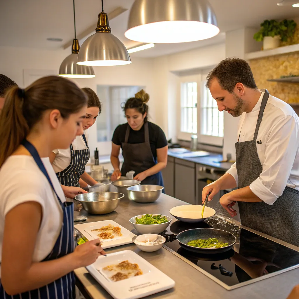 Cooking class in session