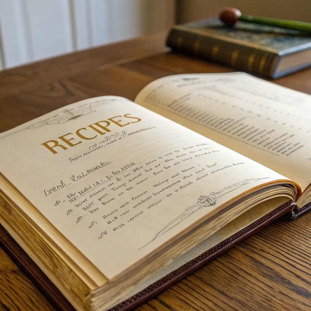 Open recipe book
